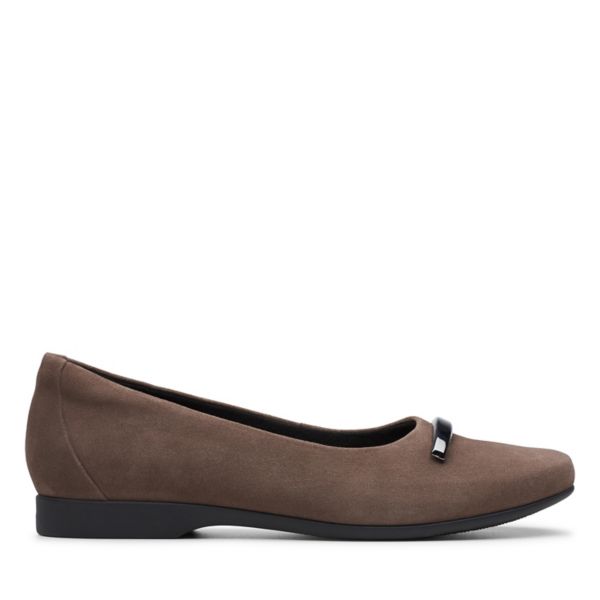 Clarks Womens Un Darcey Way Flat Shoes Taupe Suede | USA-639782